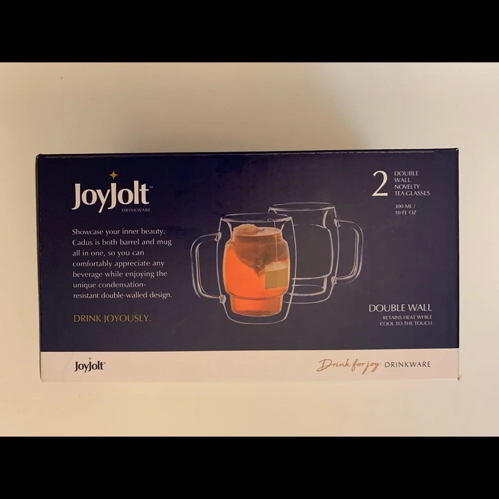 JoyJolt Cadus Double Wall Insulated Mugs 10 OZ Tea Glasses coffee espresso set - Picture 5 of 9
